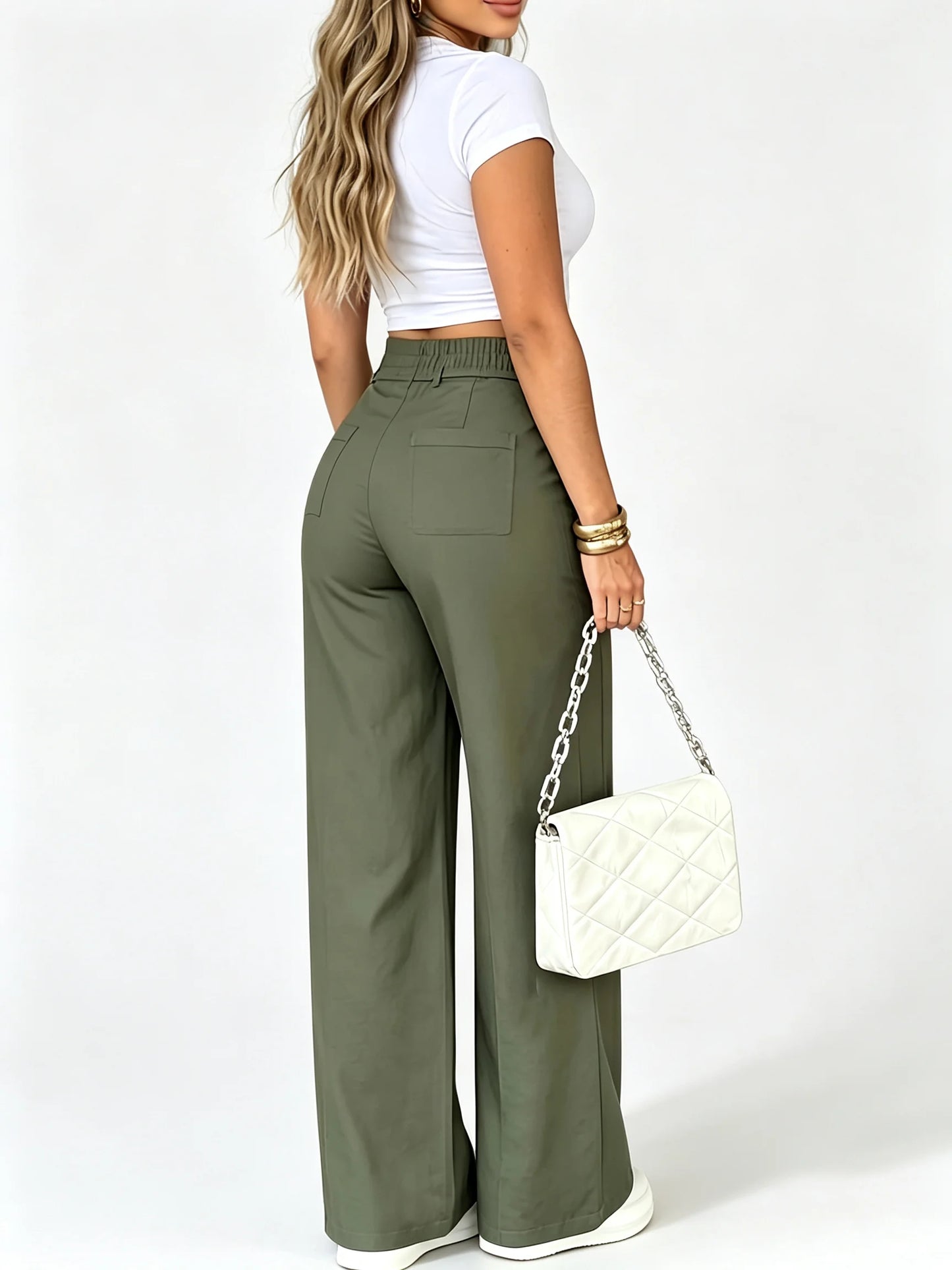 Aria High-Waist Wide-Leg Trousers – Tie-Waist, Tummy Control (KE)