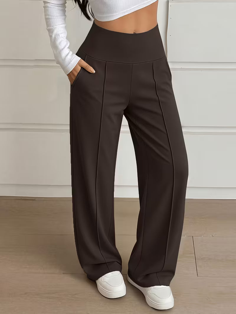 Nova High-Waist Wide-Leg Pants – Tummy Control, Sculpting Fit (KE)