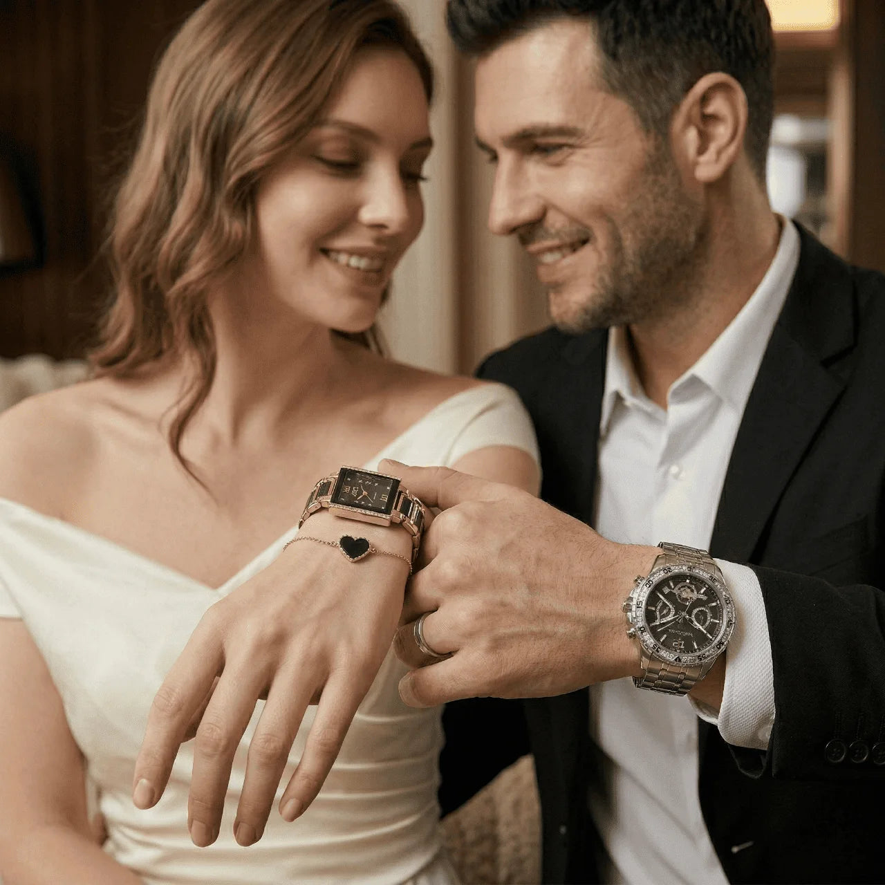 Timeless Love Couple Watch Set – Elegant Matching Watches & Bracelets - KE