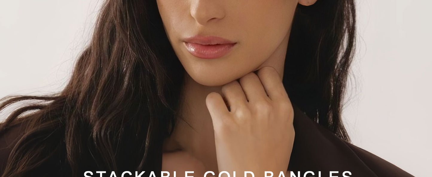 Amara™ - Sculpted Gold Bracelet Set (3-Piece) - KE