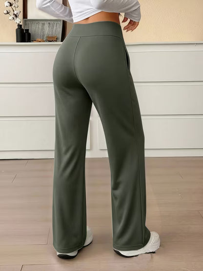 Nova High-Waist Wide-Leg Pants – Tummy Control, Sculpting Fit (KE)