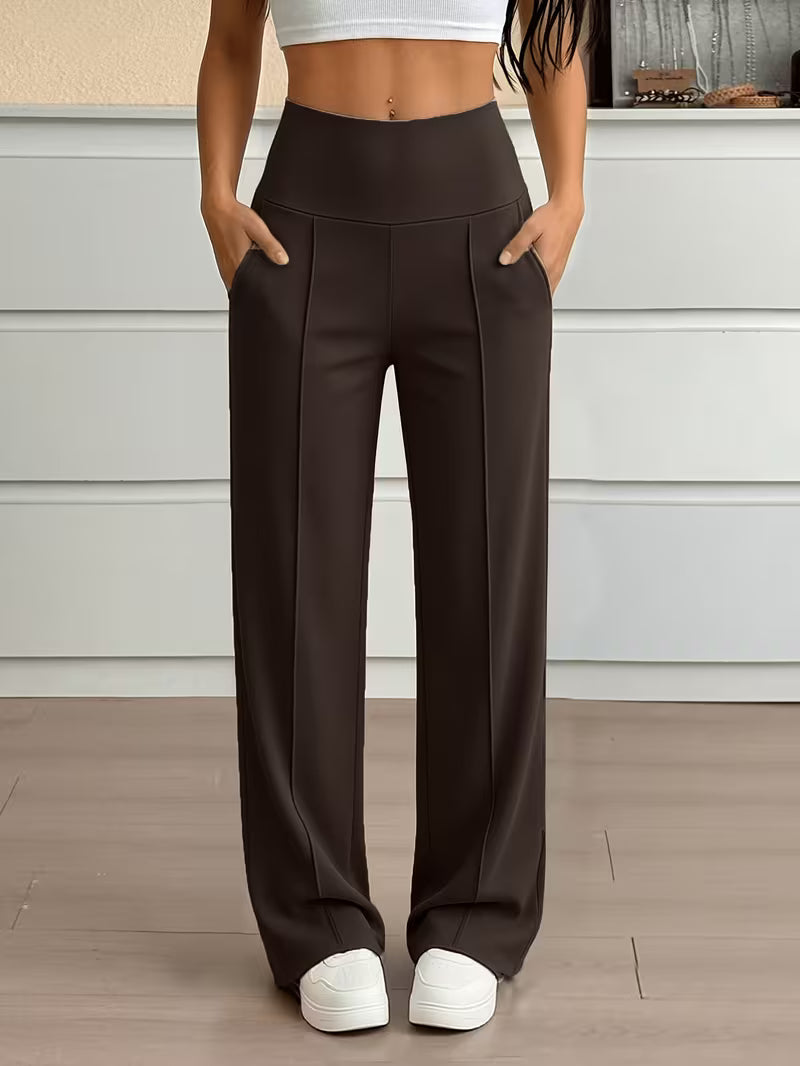 Nova High-Waist Wide-Leg Pants – Tummy Control, Sculpting Fit (KE)