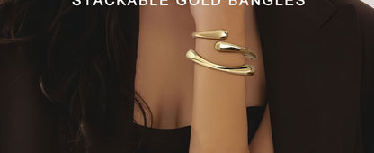 Amara™ - Sculpted Gold Bracelet Set (3-Piece) - KE