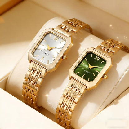 GOLDIE — Duo of 2 Golden Watches · White & Green - KE