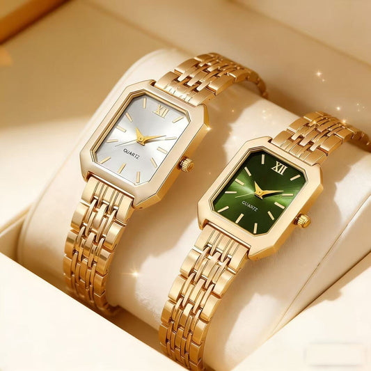 GOLDIE — Duo of 2 Golden Watches · White & Green - KE
