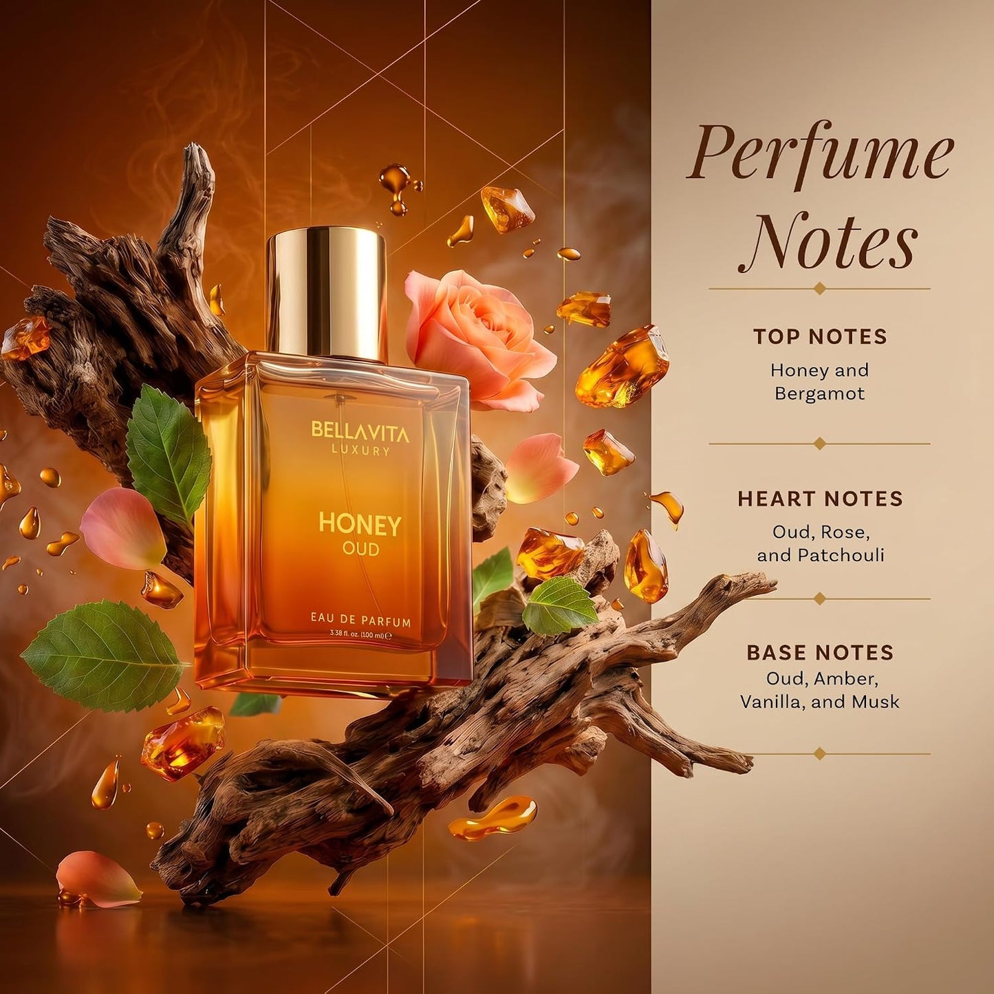 Bella Vita Luxury Honey Oud — Unisex Eau de Parfum, 100 ml (KE)