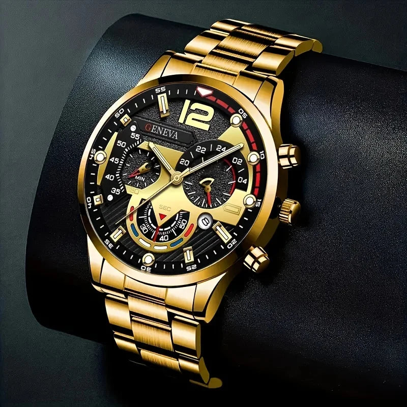 Royal Golden Prestige Set – Watch, Bracelet, Ring & Necklace - KE