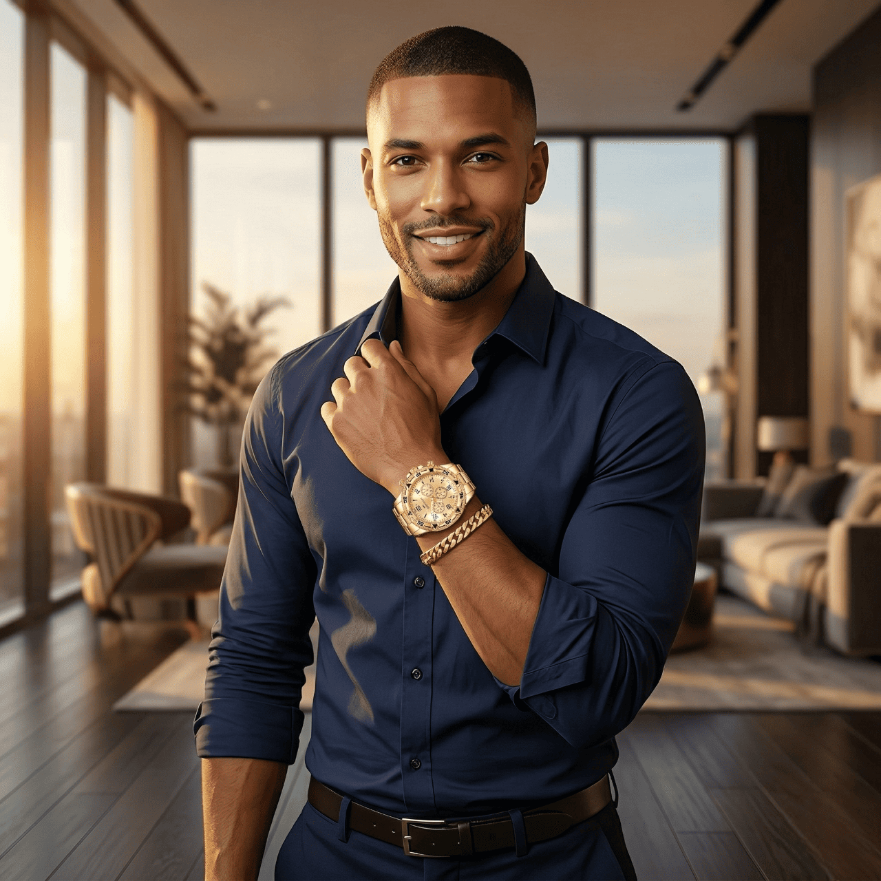 Eternel — His & Hers Gold Watch & Bracelet Set 👑 (KE)
