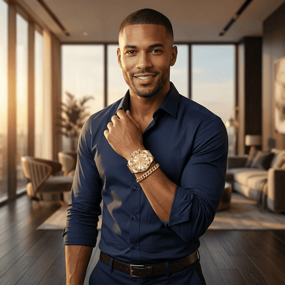Eternel — His & Hers Gold Watch & Bracelet Set 👑 (KE)