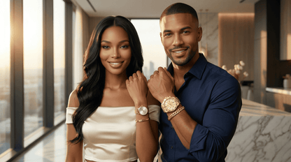 Eternel — His & Hers Gold Watch & Bracelet Set 👑 (KE)
