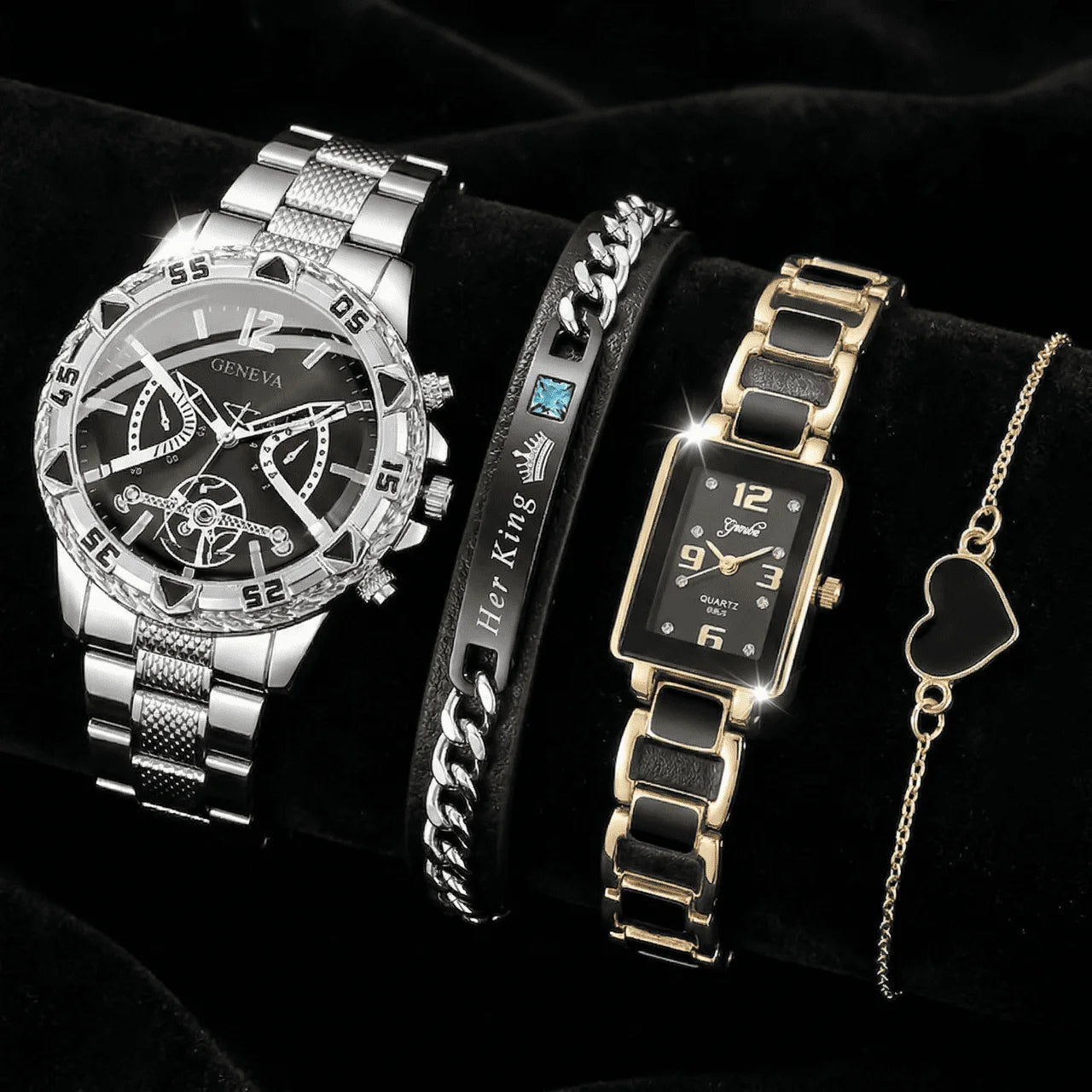 Timeless Love Couple Watch Set – Elegant Matching Watches & Bracelets - KE