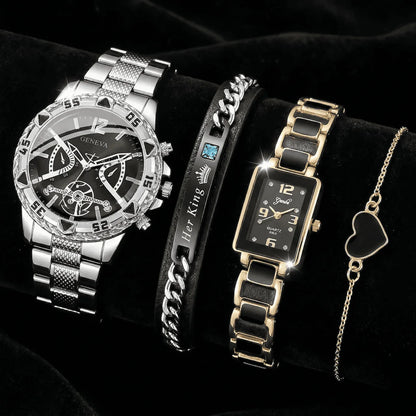 Timeless Love Couple Watch Set – Elegant Matching Watches & Bracelets - KE