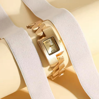 Elegant Gold Watch & Bracelet Set – Timeless Luxury for Every Moment - KE