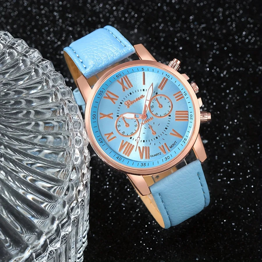 Aurora Blue Luxury Jewelry & Watch Set - KE