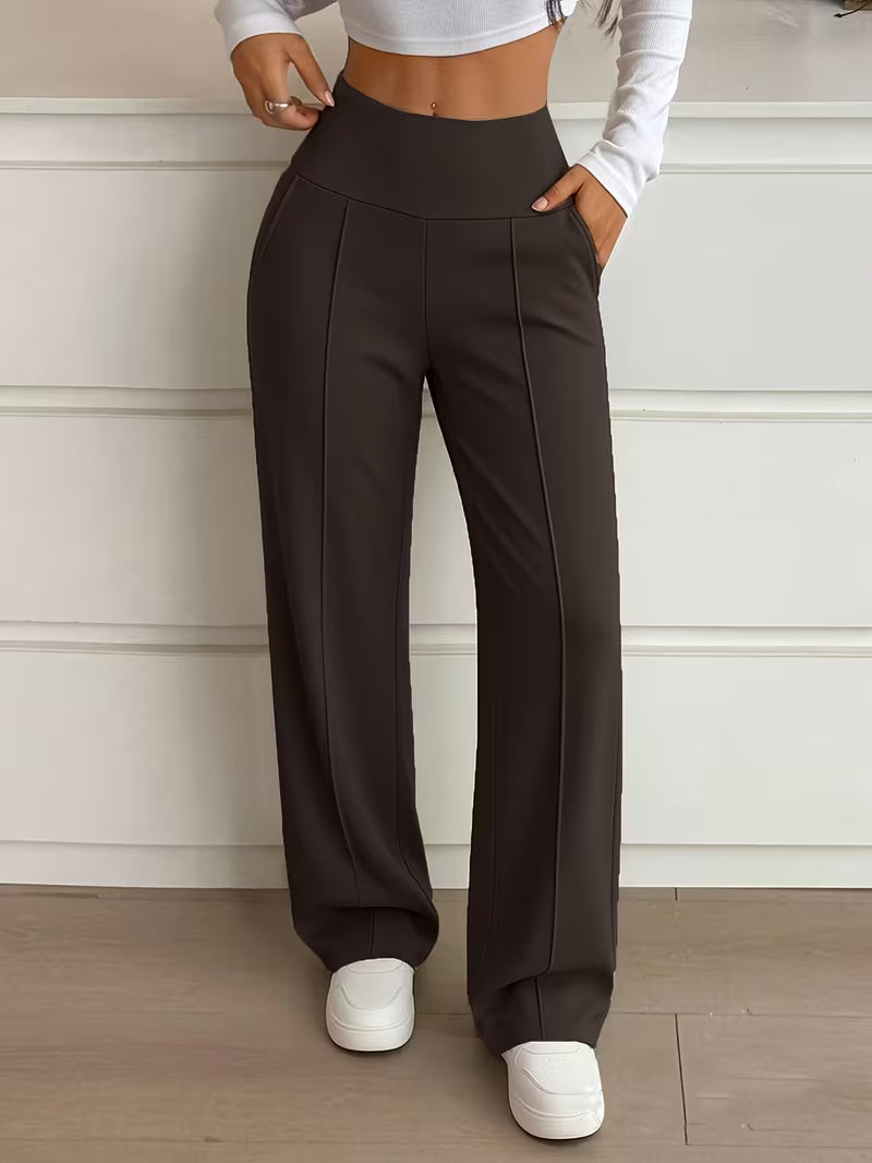 Nova High-Waist Wide-Leg Pants – Tummy Control, Sculpting Fit (KE)