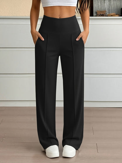 Nova High-Waist Wide-Leg Pants – Tummy Control, Sculpting Fit (KE)