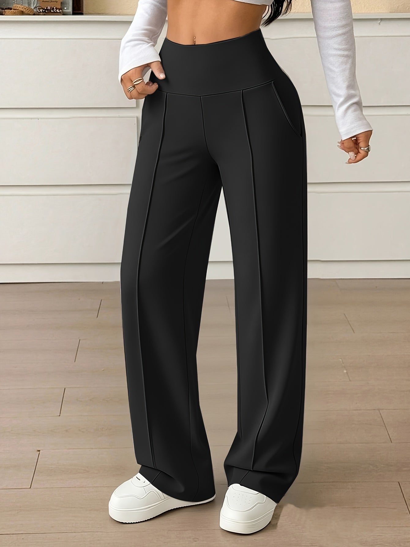 Nova High-Waist Wide-Leg Pants – Tummy Control, Sculpting Fit (KE)