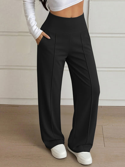 Nova High-Waist Wide-Leg Pants – Tummy Control, Sculpting Fit (KE)