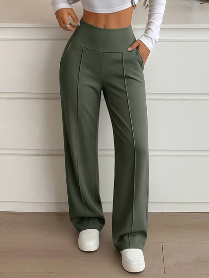 Nova High-Waist Wide-Leg Pants – Tummy Control, Sculpting Fit (KE)