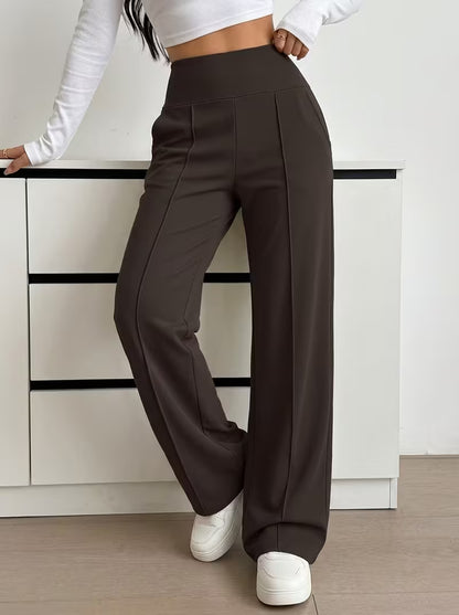 Nova High-Waist Wide-Leg Pants – Tummy Control, Sculpting Fit (KE)