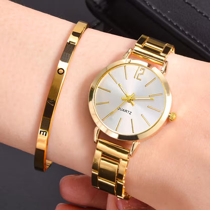 Eternel — His & Hers Gold Watch & Bracelet Set 👑 (KE)
