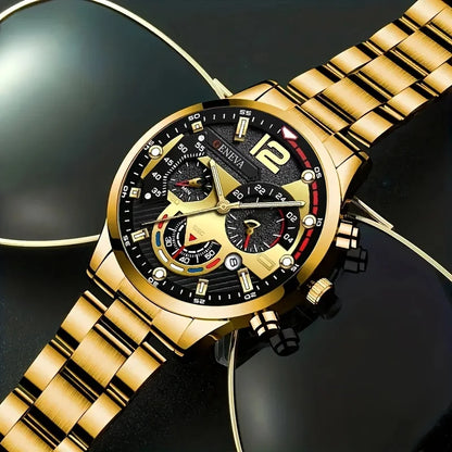 Royal Golden Prestige Set – Watch, Bracelet, Ring & Necklace - KE