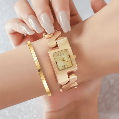 Elegant Gold Watch & Bracelet Set – Timeless Luxury for Every Moment - KE